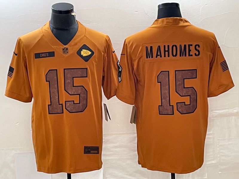 Men Kansas City Chiefs #15 Mahomes brown Nike 2023 Salute To Service Limited NFL Jersey->san francisco 49ers->NFL Jersey